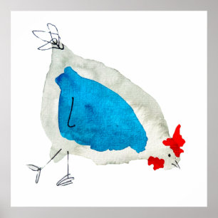 Kläckkycklingar - vattenfärgskonst poster