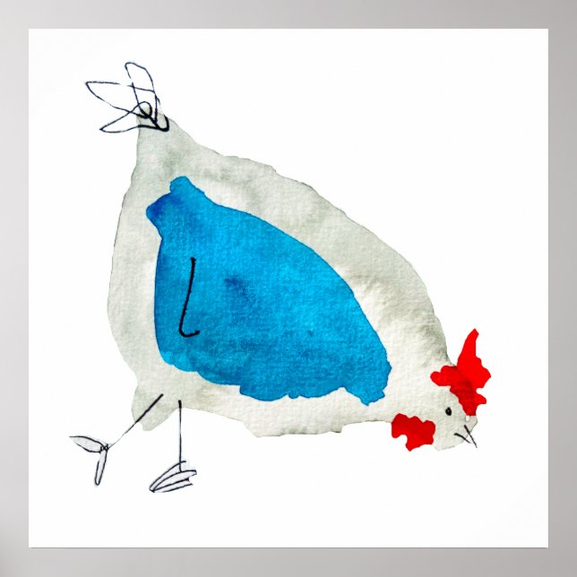 Kläckkycklingar - vattenfärgskonst poster (Framsidan)