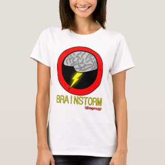 Kläckning av ideer - kvinna vit tee shirt