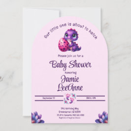 Kläckning snart Baby Dinosaur Rosa Baby Shower Inbjudningar