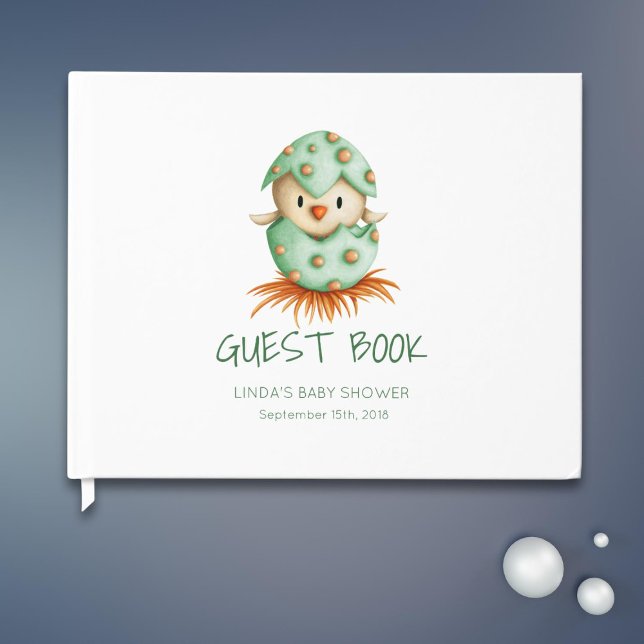 Kläckning snart Grönt Bird Baby Shower Gästböcker (Skapare uppladdad)