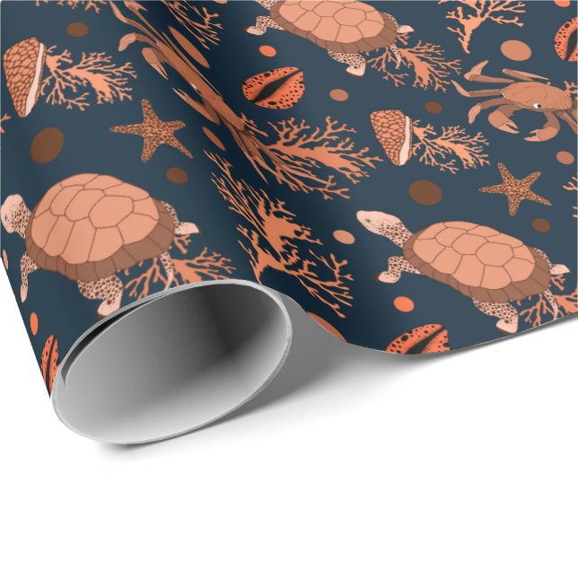 Kläckpagelkrabbor i kustnära strandsköldpaddor i p presentpapper (Rullad Hörn)