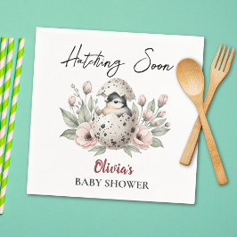 Kläcks Snart Rustika Kyckling Baby Shower Pappersservett