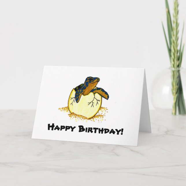 Kläcksköldpadda, Grattis på födelsedagen! Kort (Framsida)