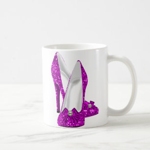Klackskor Stilett Glitter Rosa Kaffemugg
