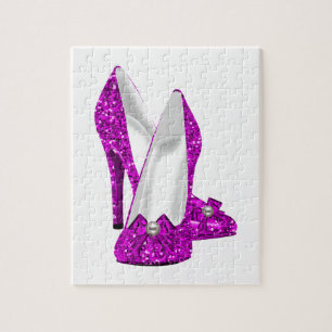 Klackskor Stilett Glitter Rosa Pussel