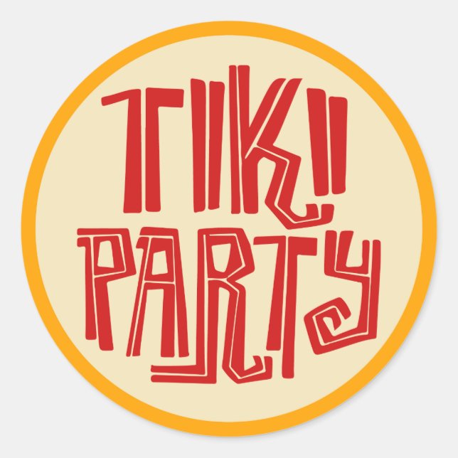 Kläckstrand tiki party-dekal runt klistermärke (Framsida)