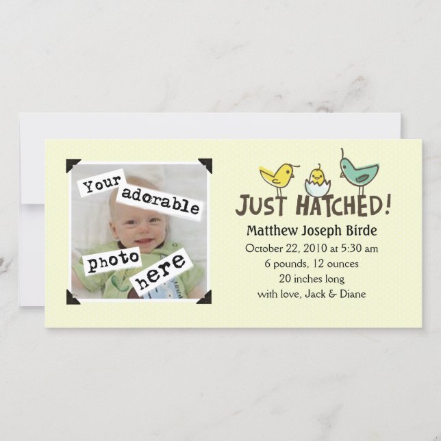 Kläckt bara! Baby meddelande (Framsida)