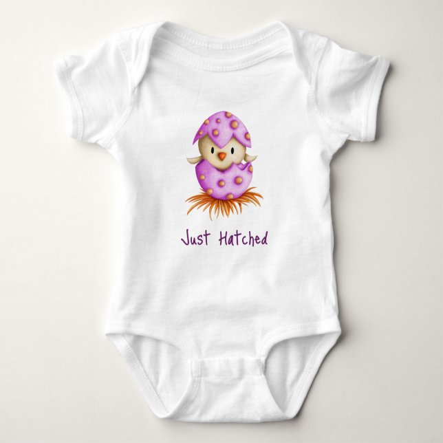 Kläckt Rosa Lila Bird Hatching Girl T Shirt (Framsida)