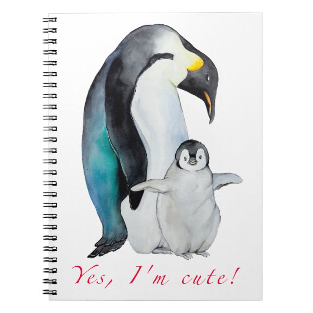 Kläckvattenfärgsmassor penguiner anteckningsbok (Framsidan)