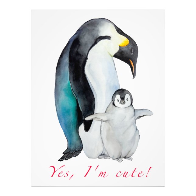 Kläckvattenfärgsmassor penguiner fototryck (Framsidan)