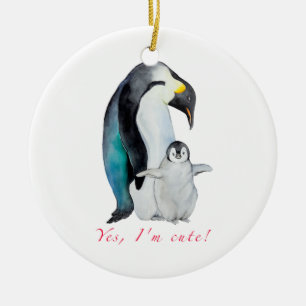 Kläckvattenfärgsmassor penguiner julgransprydnad keramik