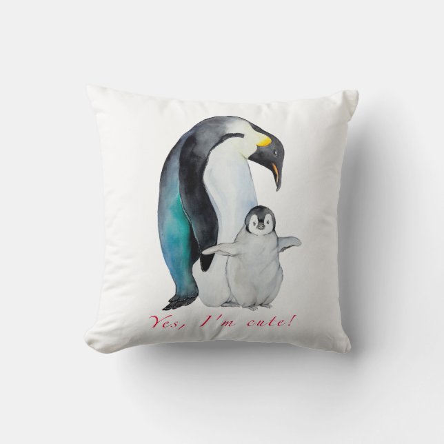 Kläckvattenfärgsmassor penguiner kudde (Framsida)