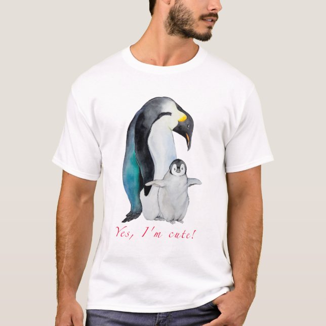 Kläckvattenfärgsmassor penguiner t shirt (Framsida)