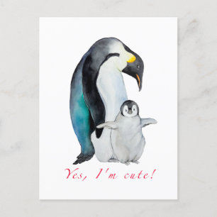 Kläckvattenfärgsmassor penguiner vykort