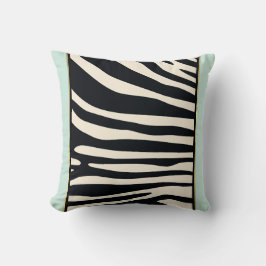 Kläda, svarta och mynta grönt zebra tryck kudde