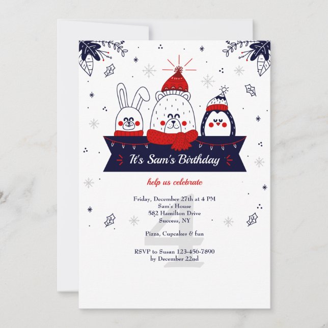 Klädd för Vinter Inbjudan (Framsida)