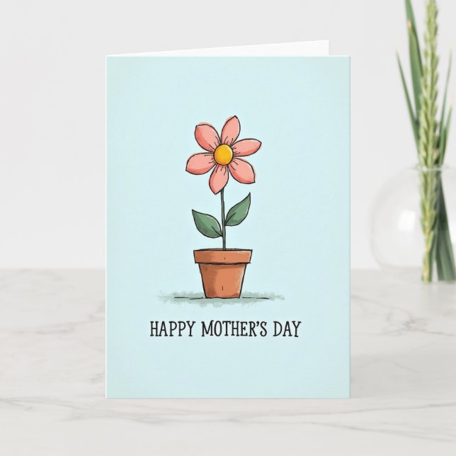 Klädd i rutor Rosa Blossom Mors Kort (Framsida)