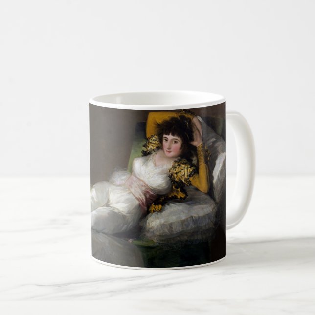 Klädd Maja (Elegant Vintage Finkonst) Kaffemugg (Framsida höger)