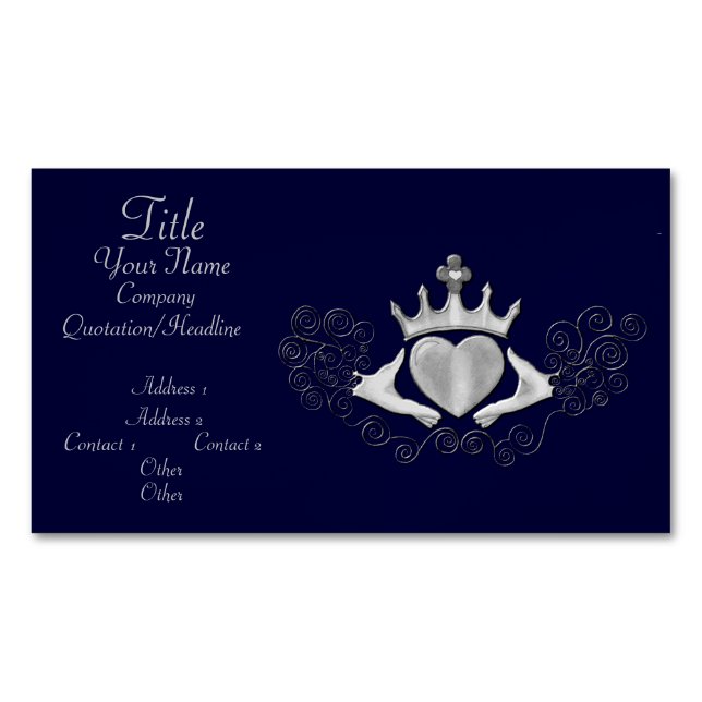 Kladdagh (Silver) Magnetiska Visitkort (Framsida)