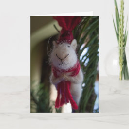 Klädde med filt musprydnaden helgkort