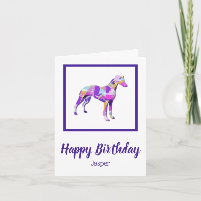 Kläddra Italienska Greyhound Hund Silhouette PPY&B Kort (Framsida)