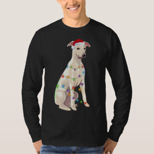 Kläddra Juldagen Ljus Julafton Hund älskare Santa T Shirt