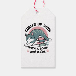 Kläddra med Bok och en katt - Mysigt katt Presentetikett