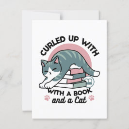 Kläddra med Bok och en katt - Mysigt katt Vykort