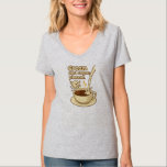 Kläddra och sockerpremie Kvinnor i T-shirt V-nacke<br><div class="desc">Visa upp din ljuva sida med Cream och Sugar,  tack,  premiumkvinnans v-nacke t-shirt. En underbar gåva till kaffedrickaren i ditt liv.</div>