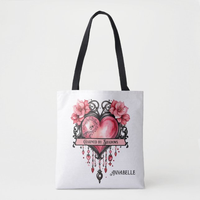 Kläddrad av Shadows Heart Tote Bag Tygkasse (Framsida)