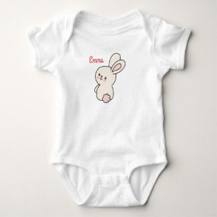 Kläddryck i Flicka med söt rosa bunny T Shirt