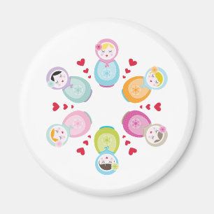 KLÄDER: babushka dockor - mandala Magnet