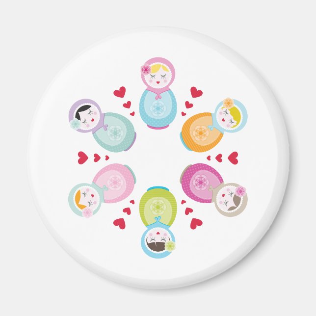 KLÄDER: babushka dockor - mandala Magnet (Framsidan)