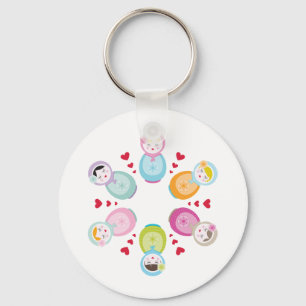 KLÄDER: babushka dockor - mandala Nyckelring