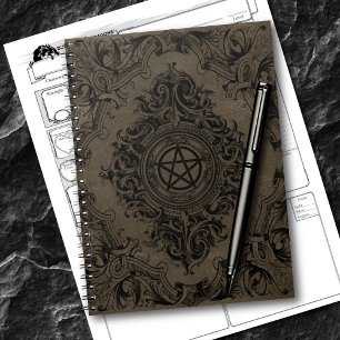 Kläder, blommande Faux Suede Fantasy Pentacle Anteckningsbok