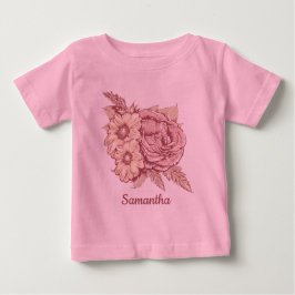 Kläder för eget namn i Flower Illustration T Shirt