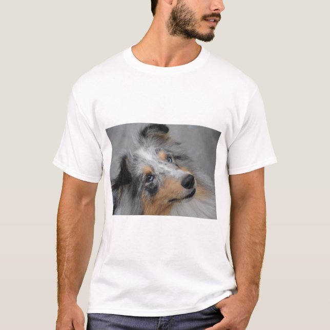 Kläder för för SS-blåttMerle vit och solbränna Tee Shirt (Framsida)