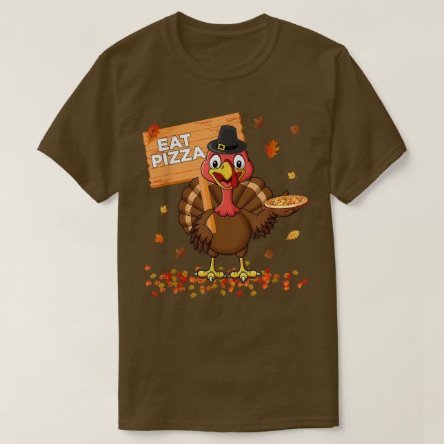 Kläder för kalkoner i thanksgiving manar Eat Pi T Shirt (Design framsida)