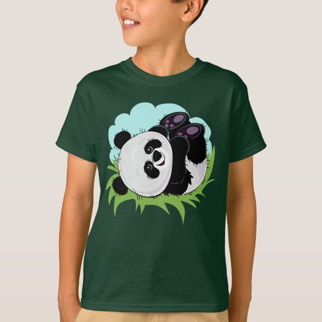 Kläder för kundnamn för Cute Panda T Shirt (Framsida)