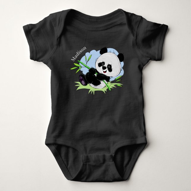 Kläder för kundnamn för Cute Panda T Shirt (Framsida)