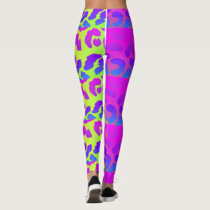 Kläder för kvinnor, sommarfärgade leoparder leggings