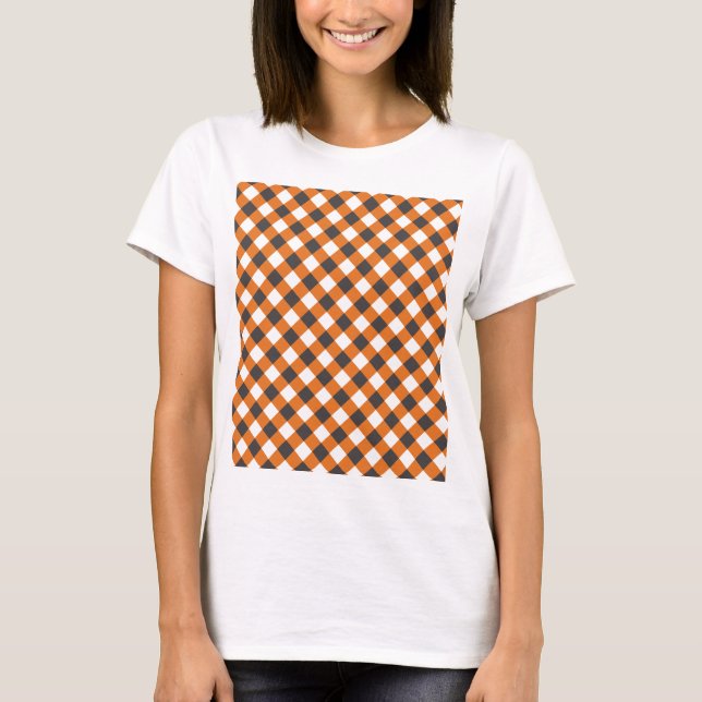 Kläder för kvinnor Sommarkläder, Gingham T Shirt (Framsida)