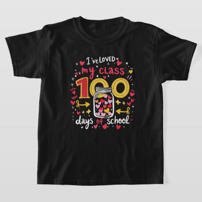 Kläder för läraren Student Kids 100-dagen i skolan T Shirt (Laydown)