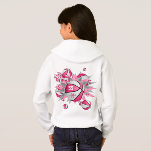 Kläder för rosa, vit basketboll t shirt