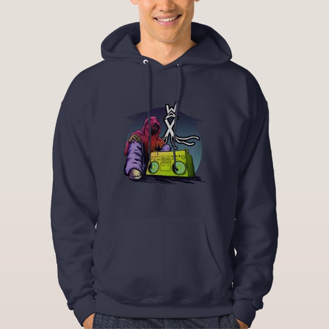 Kläder från vax, old school, hip hop, överst hoodie (Framsida)