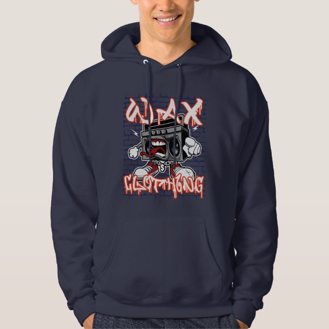 Kläder från vax, old school, hip hop, överst hoodie (Framsida)
