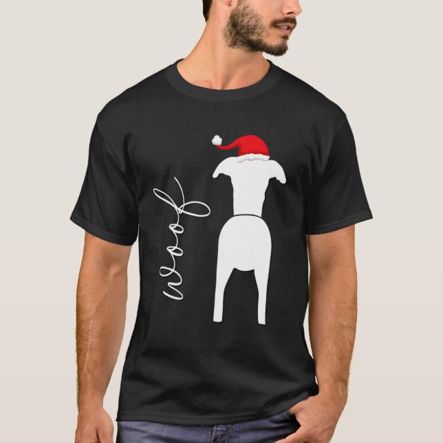Kläder Hund design med Jultomten Hat för Kristus T Shirt (Framsida)