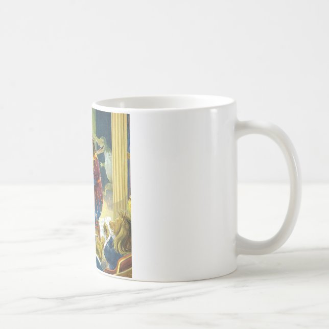 Kläder i en Skönhetstävling på jul i djurland Kaffemugg (Höger)