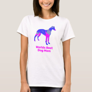 Kläder/italiensk greyhound Hund Silhouette Rosa Bl T Shirt